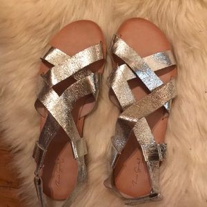 New Silver Metallic Sandals euro:39